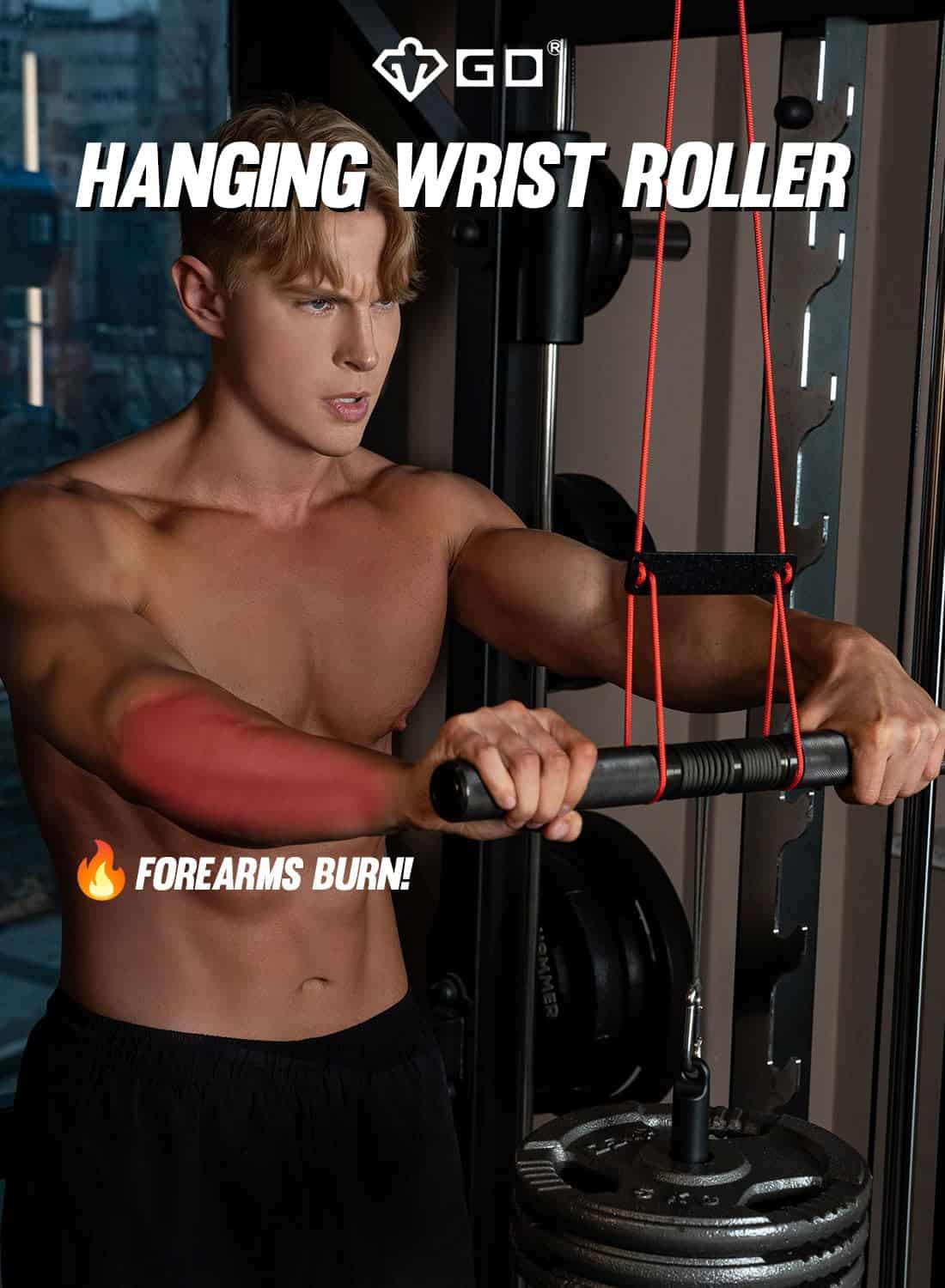 Entrenador de antebrazo GD Wrist Roller V.W Fortalecedor de - Imagen 3