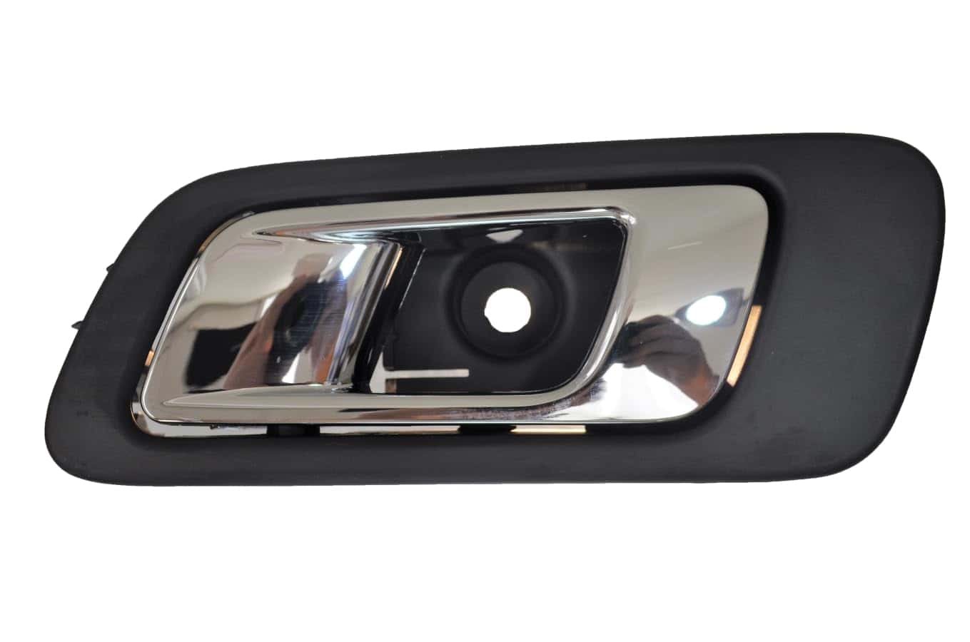 Manija interior de la puerta, negro con palanca cromada -