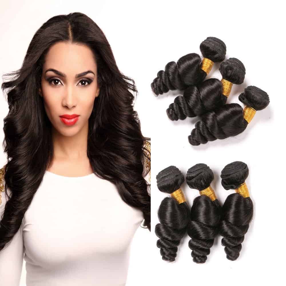 Paquete de 3 Mechones de Cabello Brasileño Ondulado 8 10 12