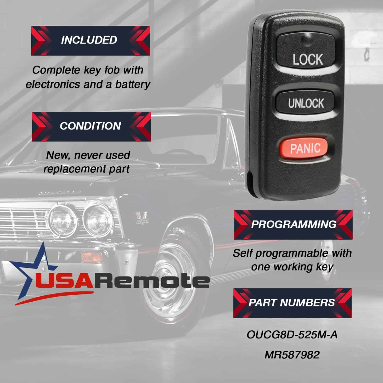 Control Remoto de Llave de Coche sin Llave para Mitsubishi - Imagen 4