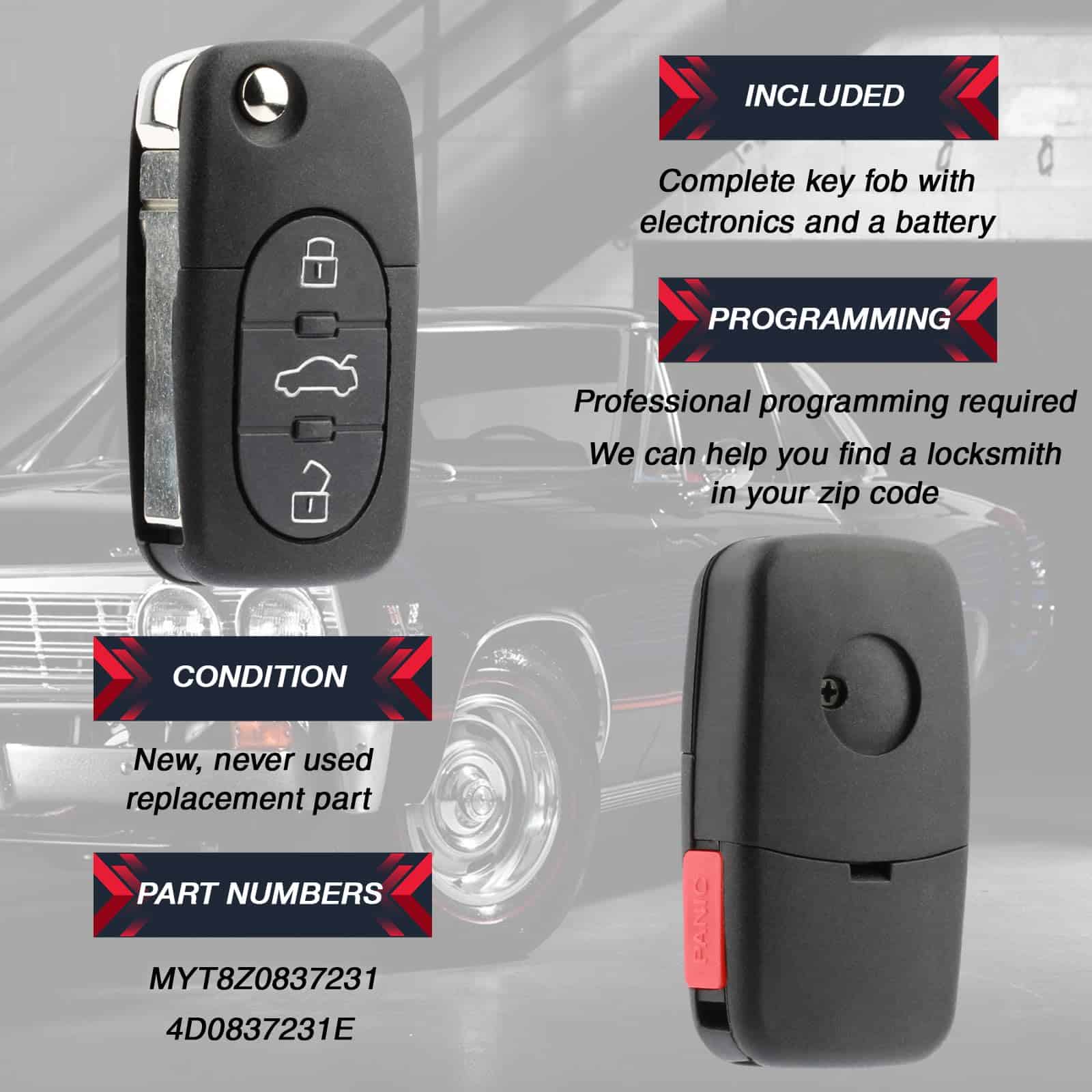 Llave de Control Remoto sin Llave para Coche se Adapta a - Imagen 5