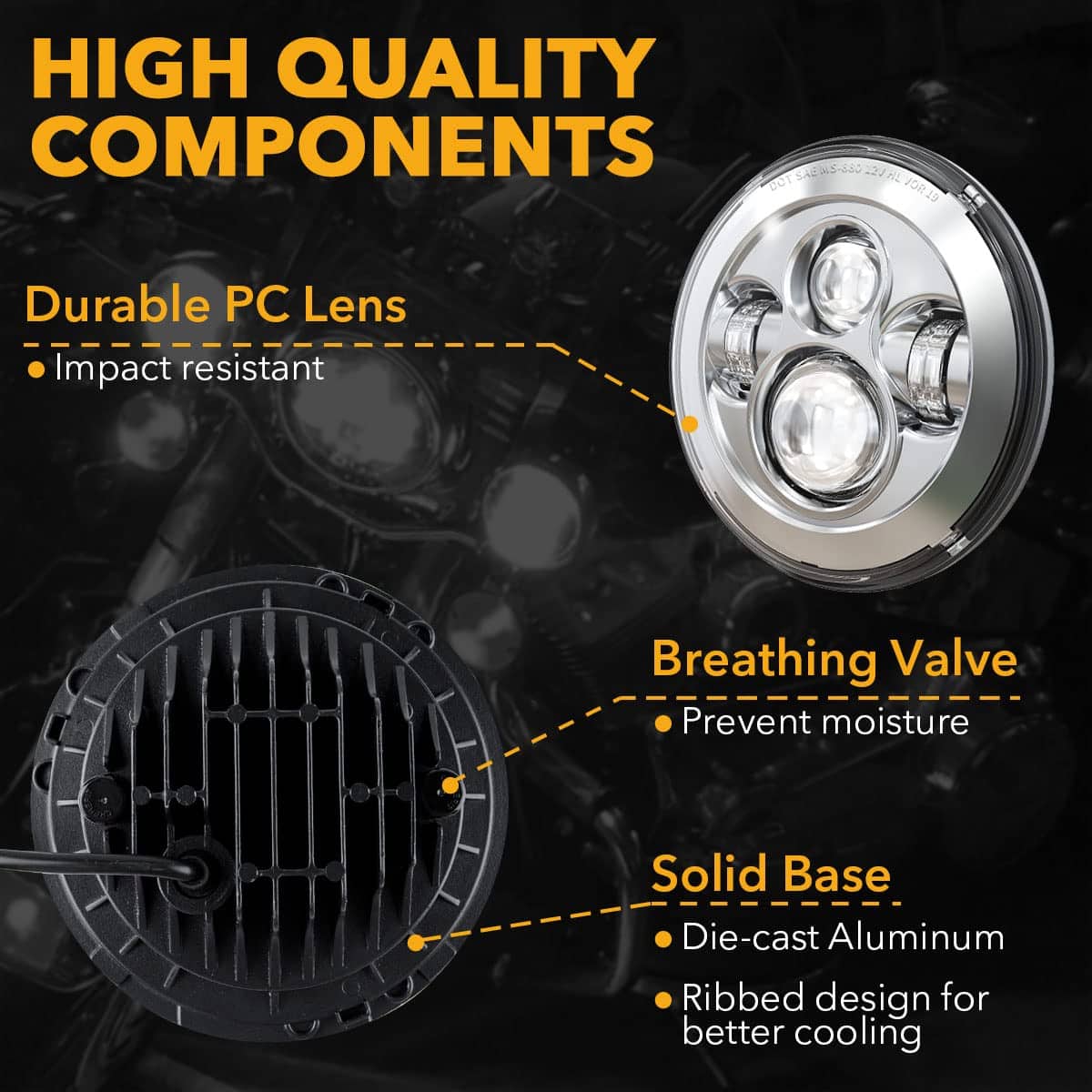 Faros LED de 7 pulgadas para motocicleta TRUCKMALL - Imagen 5