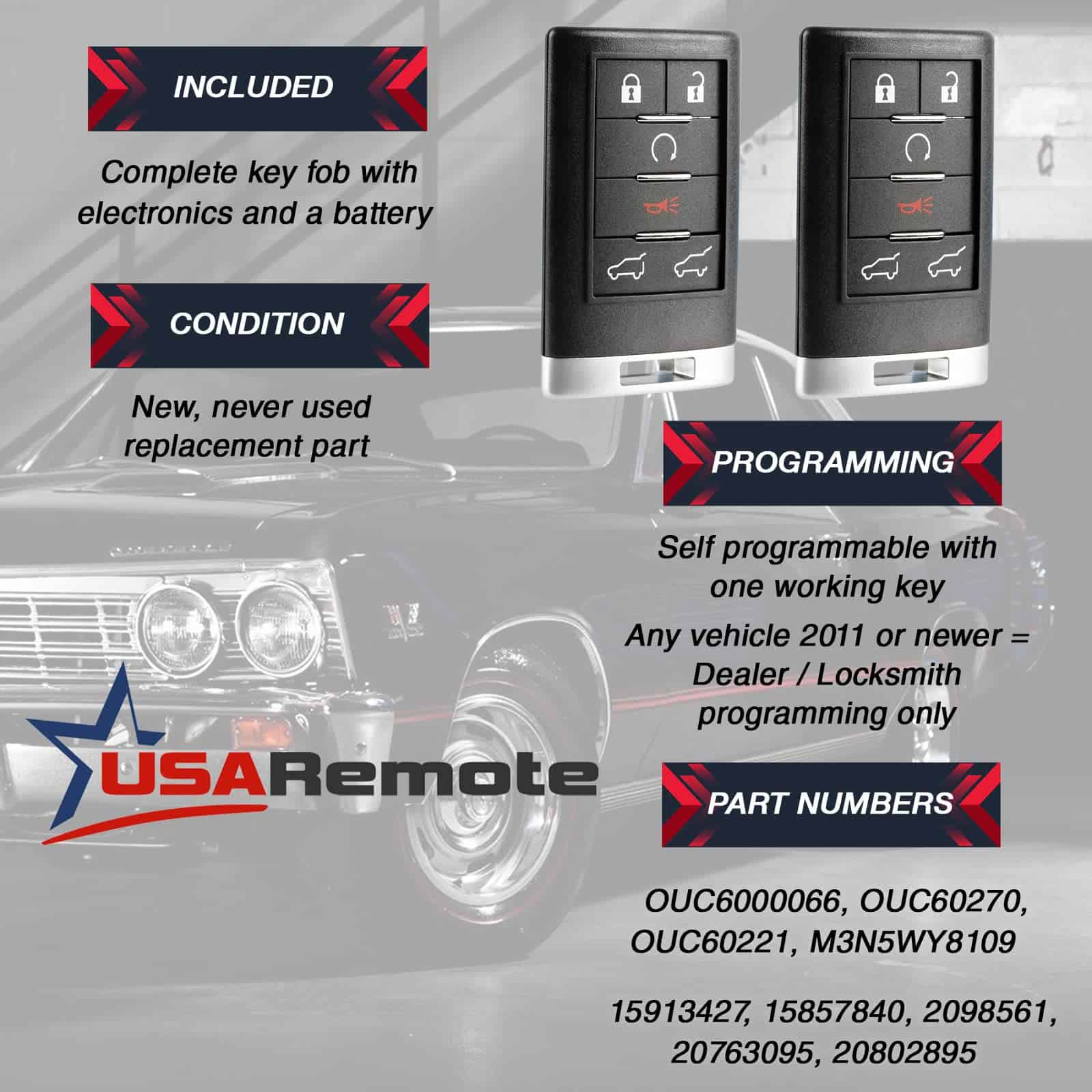 Control remoto de entrada sin llaves para Cadillac Escalade - Imagen 4