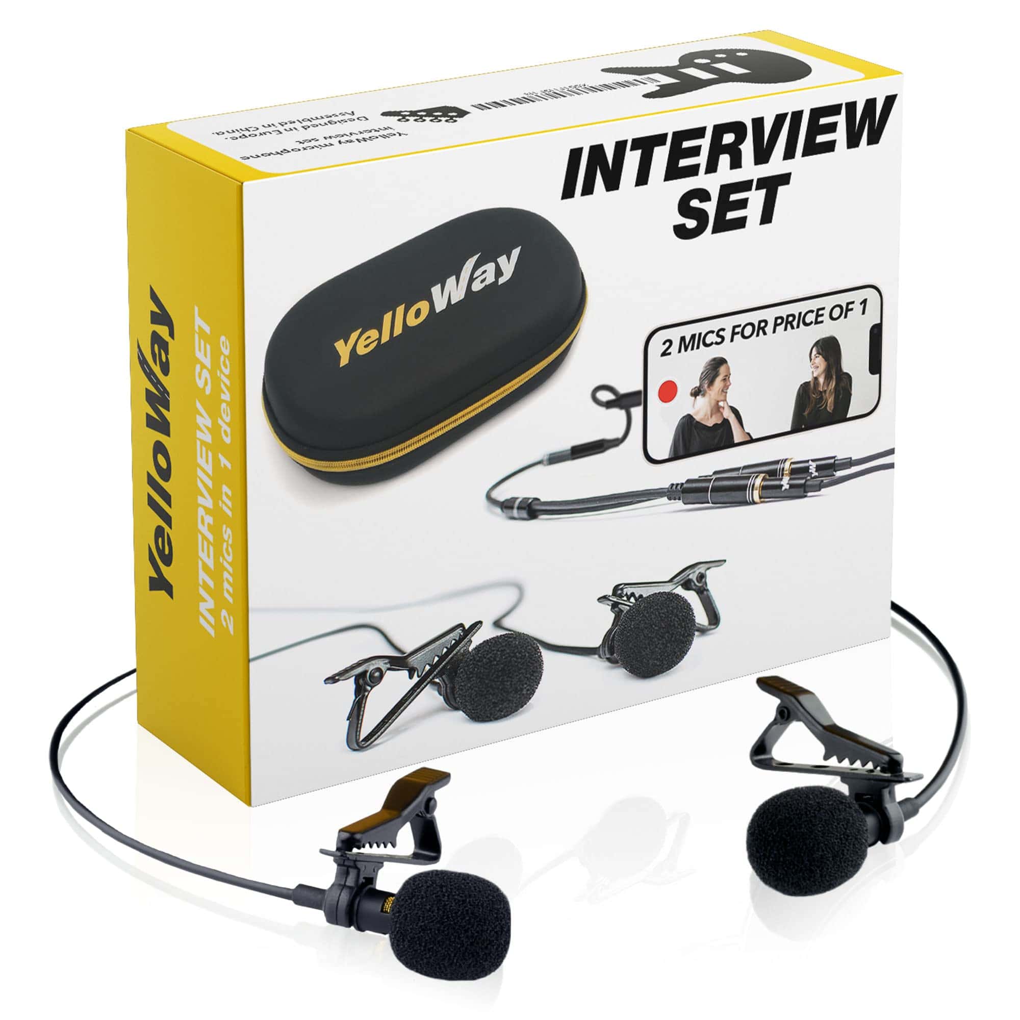Micrófono de Lavalier Dual - Micrófono de Solapa con Cable