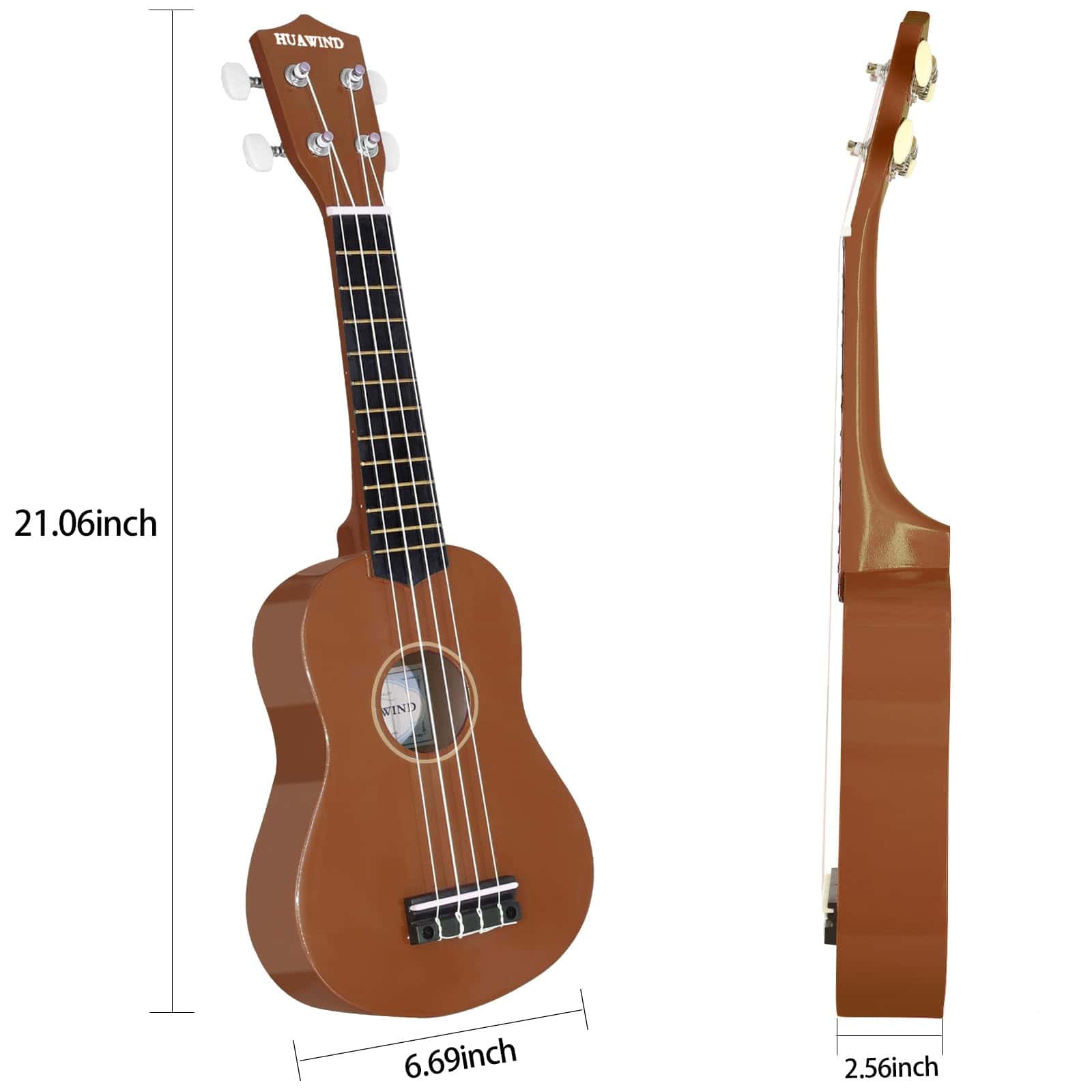 HUAWIND Ukelele Soprano de 21 Pulgadas para Principiantes, - Imagen 5