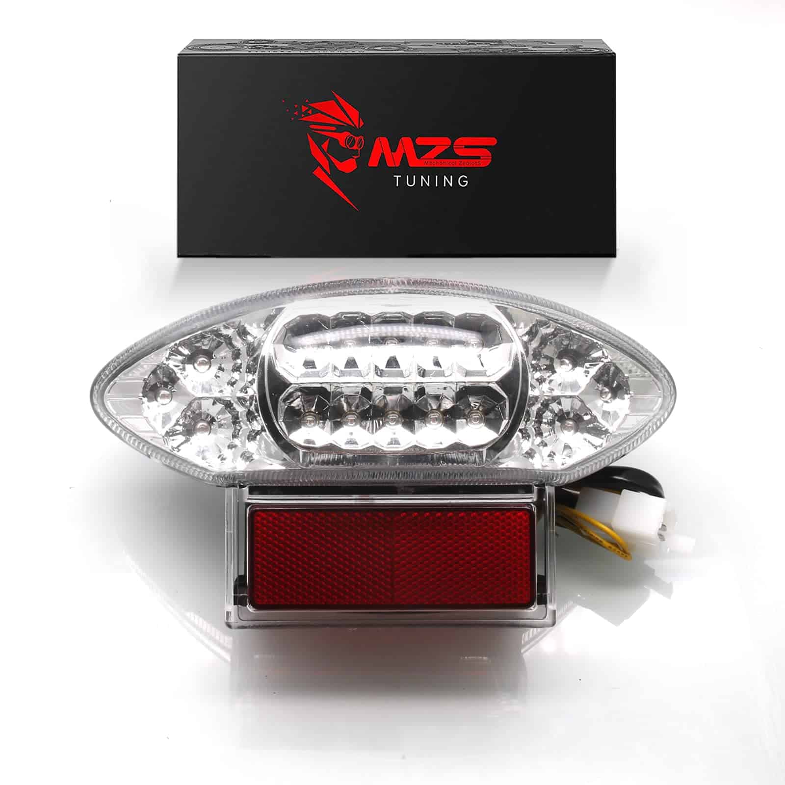 MZS Luz Trasera de Motocicleta LED Integrada con -Rojo, Amar