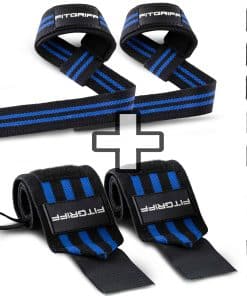 Fitgriff Lifting Straps & Wrist Wraps -Negro/Azul