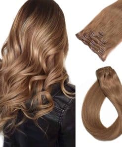 Extensiones de Cabello Clip in Pelo Humano Liso Sedoso Remy