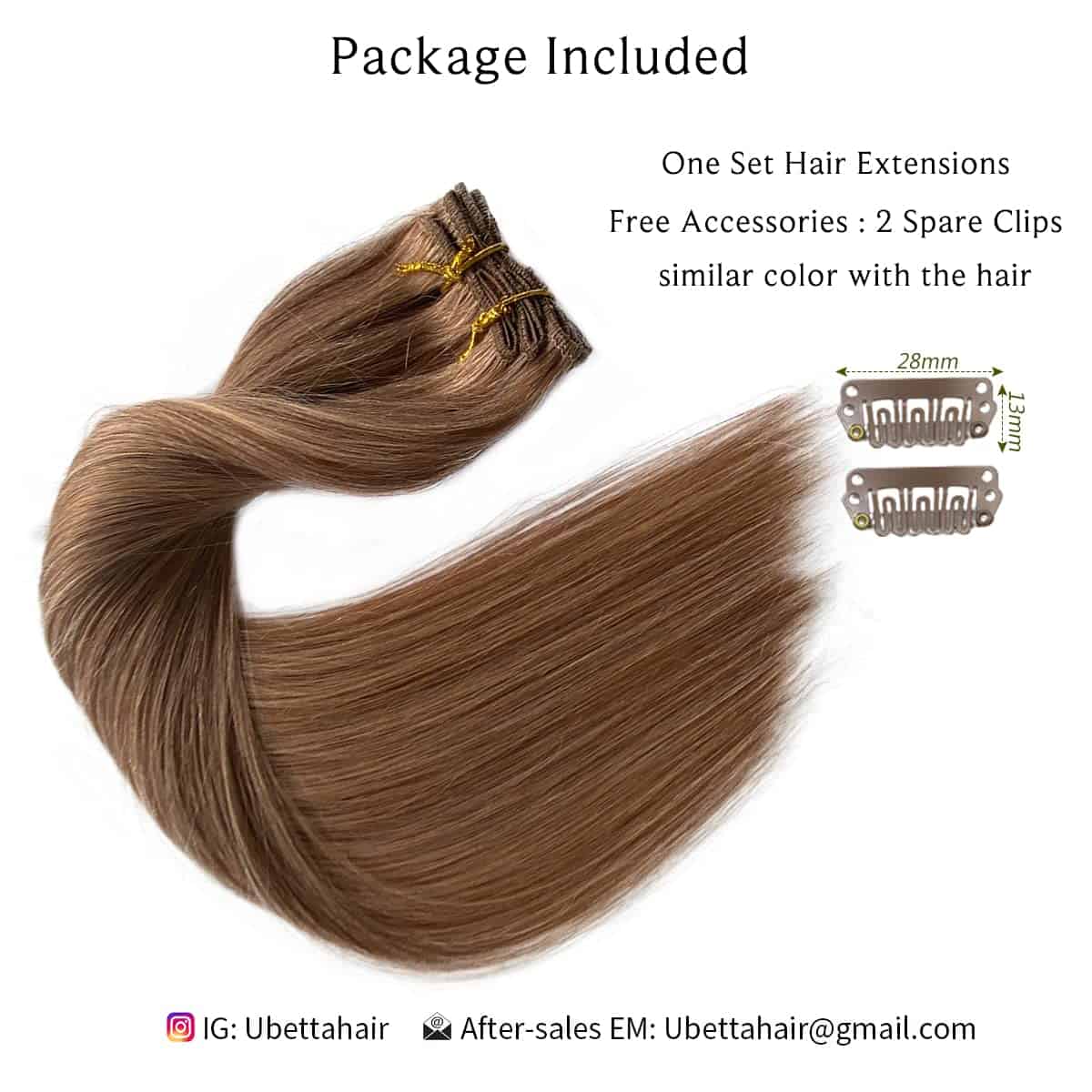 Extensiones de Cabello Clip in Pelo Humano Liso Sedoso Remy - Imagen 4