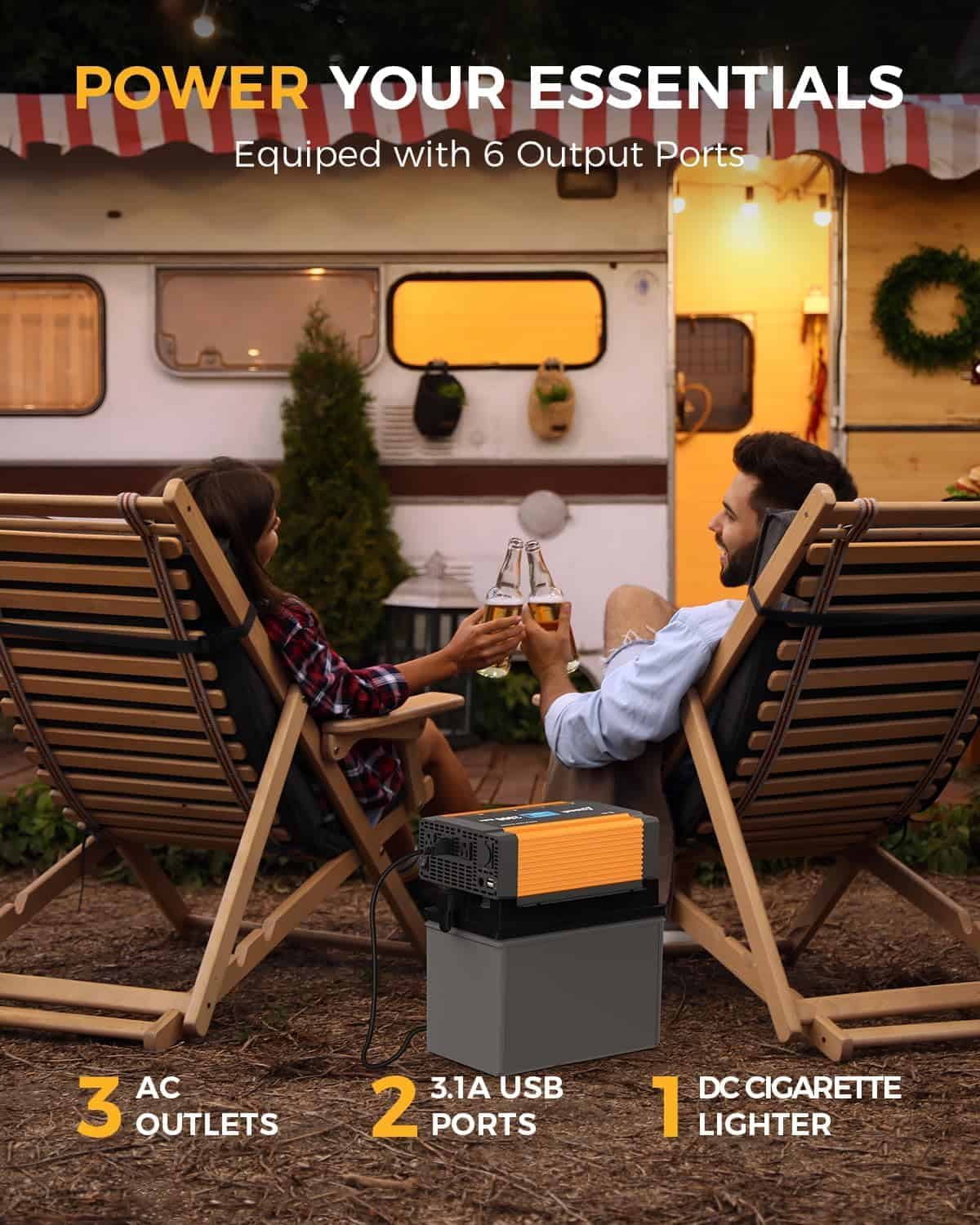 Inversor de corriente Ampeak 2000W 6.2A con Doble Puertos - Imagen 6