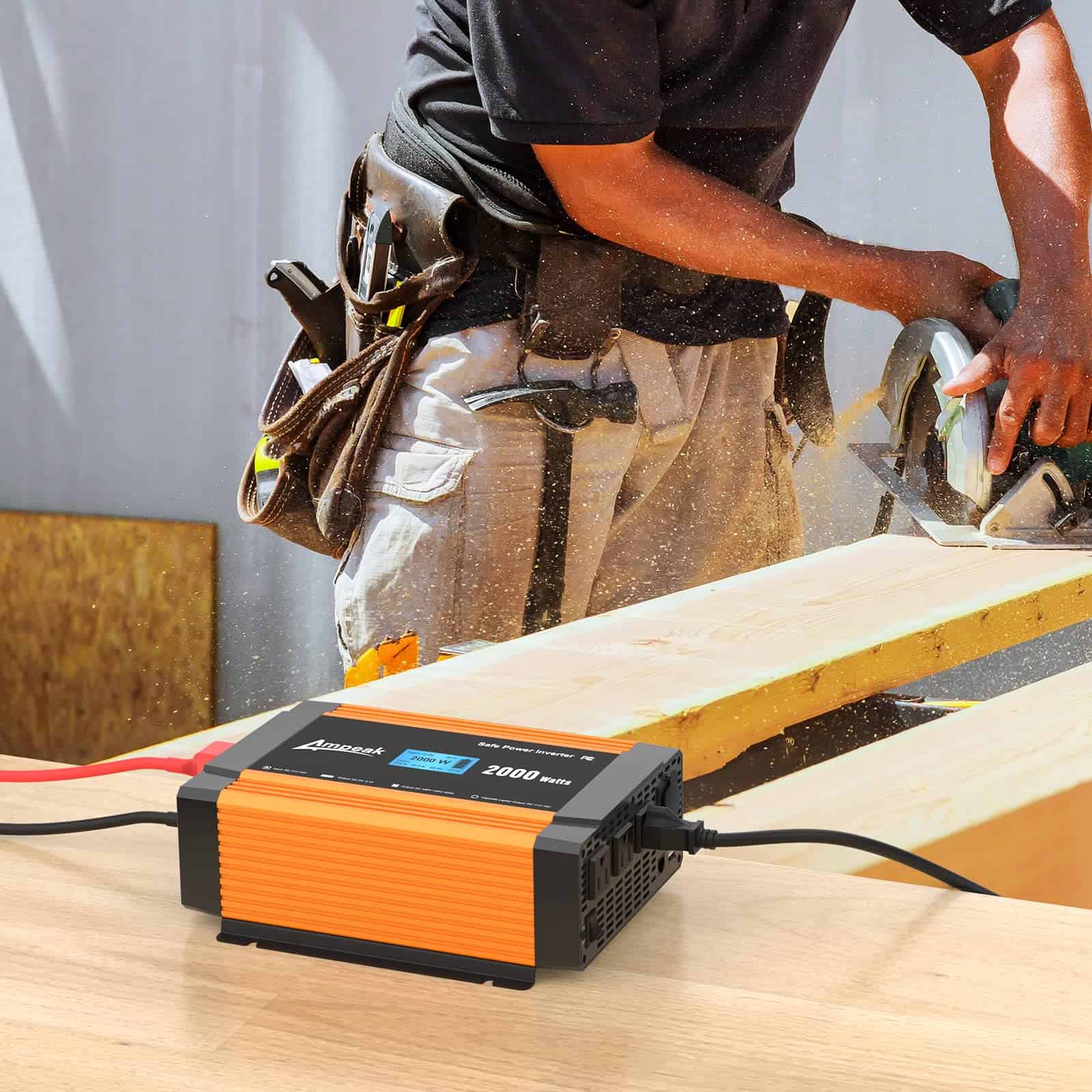 Inversor de corriente Ampeak 2000W 6.2A con Doble Puertos - Imagen 8