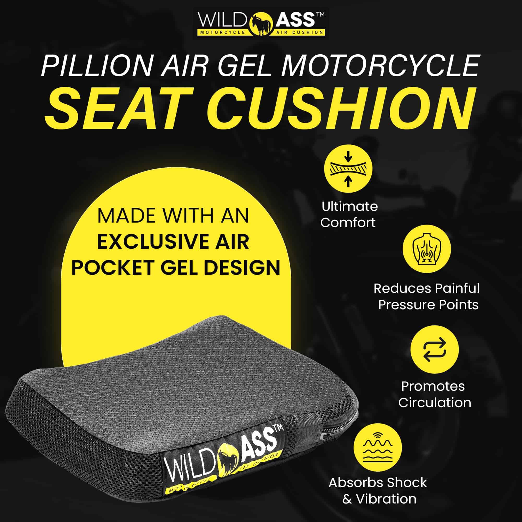 Cojín de Asiento para Acompañante de Motocicleta Wild Ass - Imagen 5