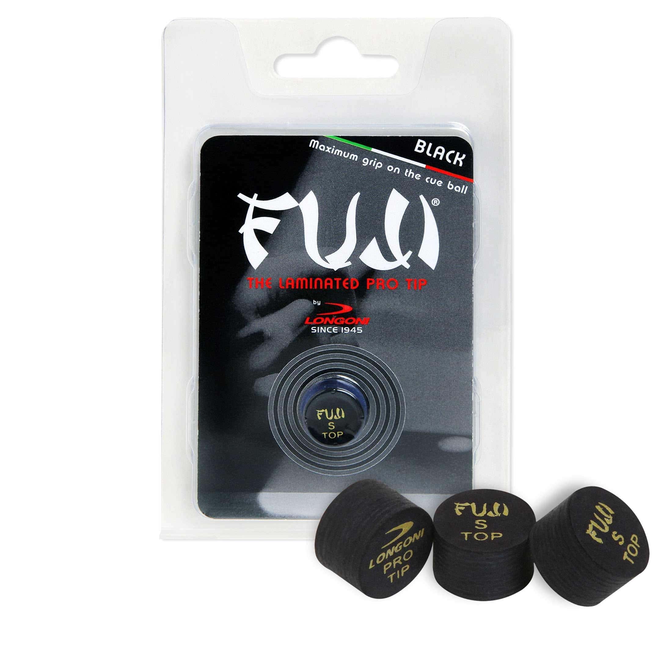 Longoni Fuji Pool Billiard CUE TIP - Negro - Suave - 13 o