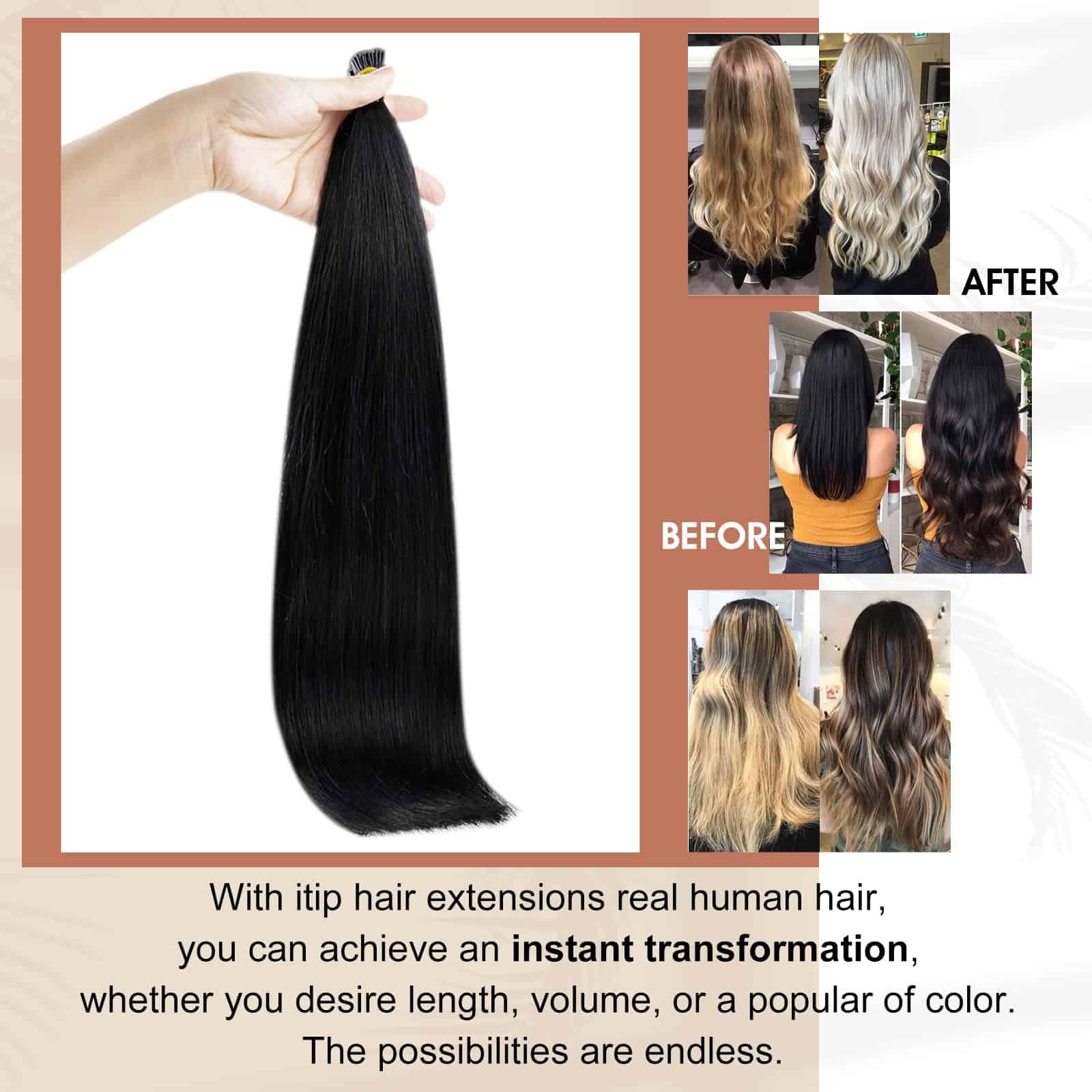 Extensiones de Cabello Full Shine I Tip 22 Pulgadas Pelo - Imagen 4