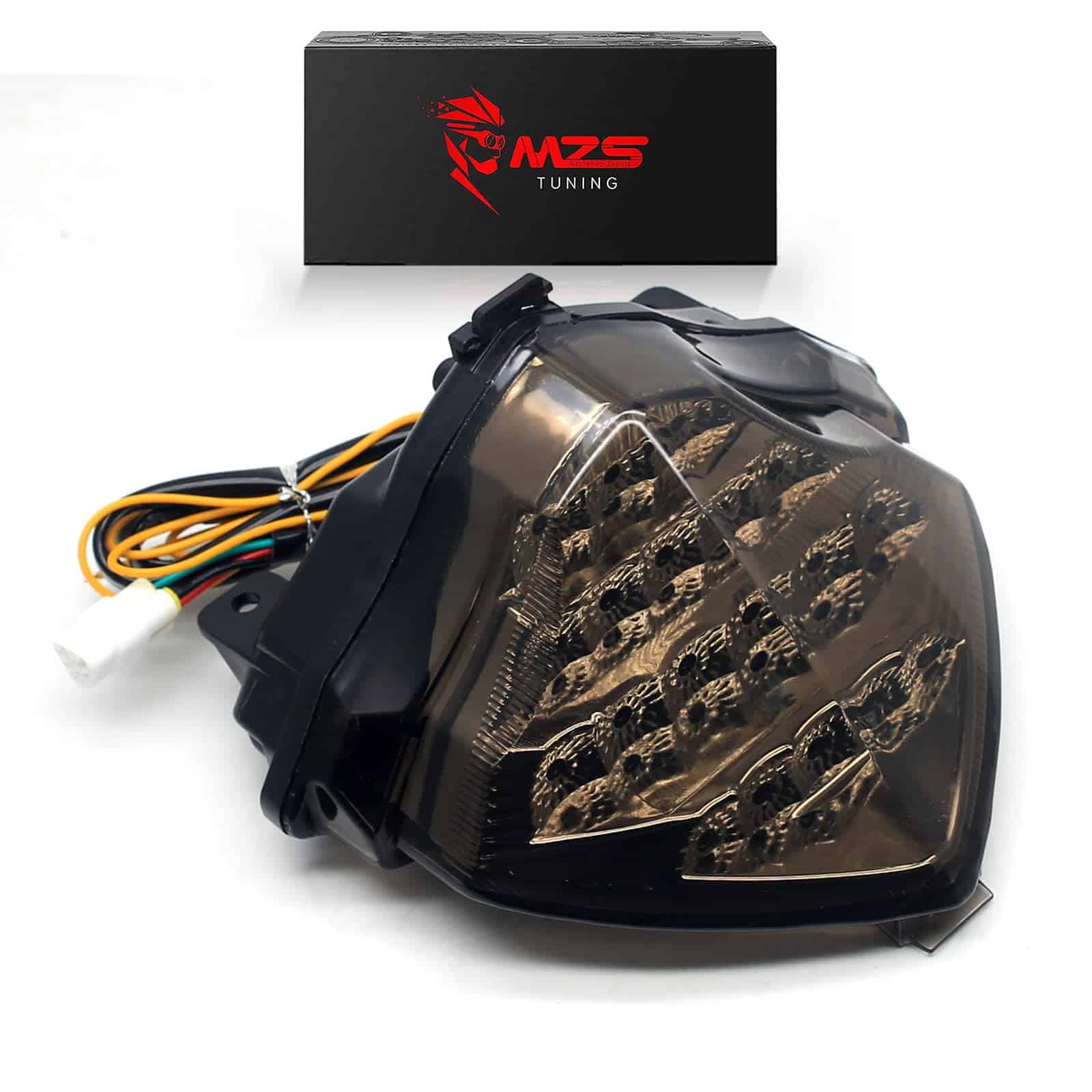 MZS Luz Trasera de Motocicleta LED Integrada con -Rojo, Amar