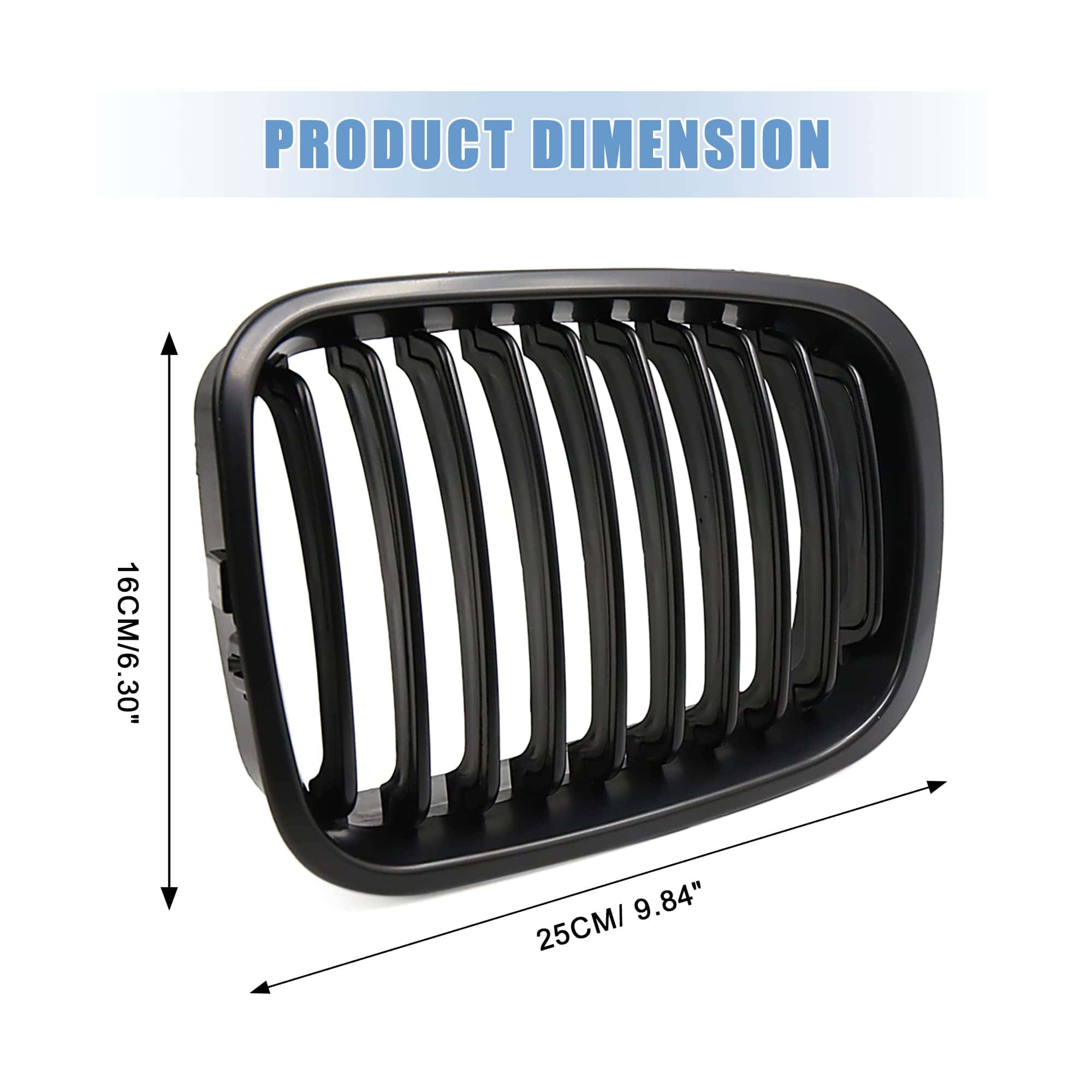 Rejilla frontal superior mate negra para parrilla BMW Serie - Imagen 4