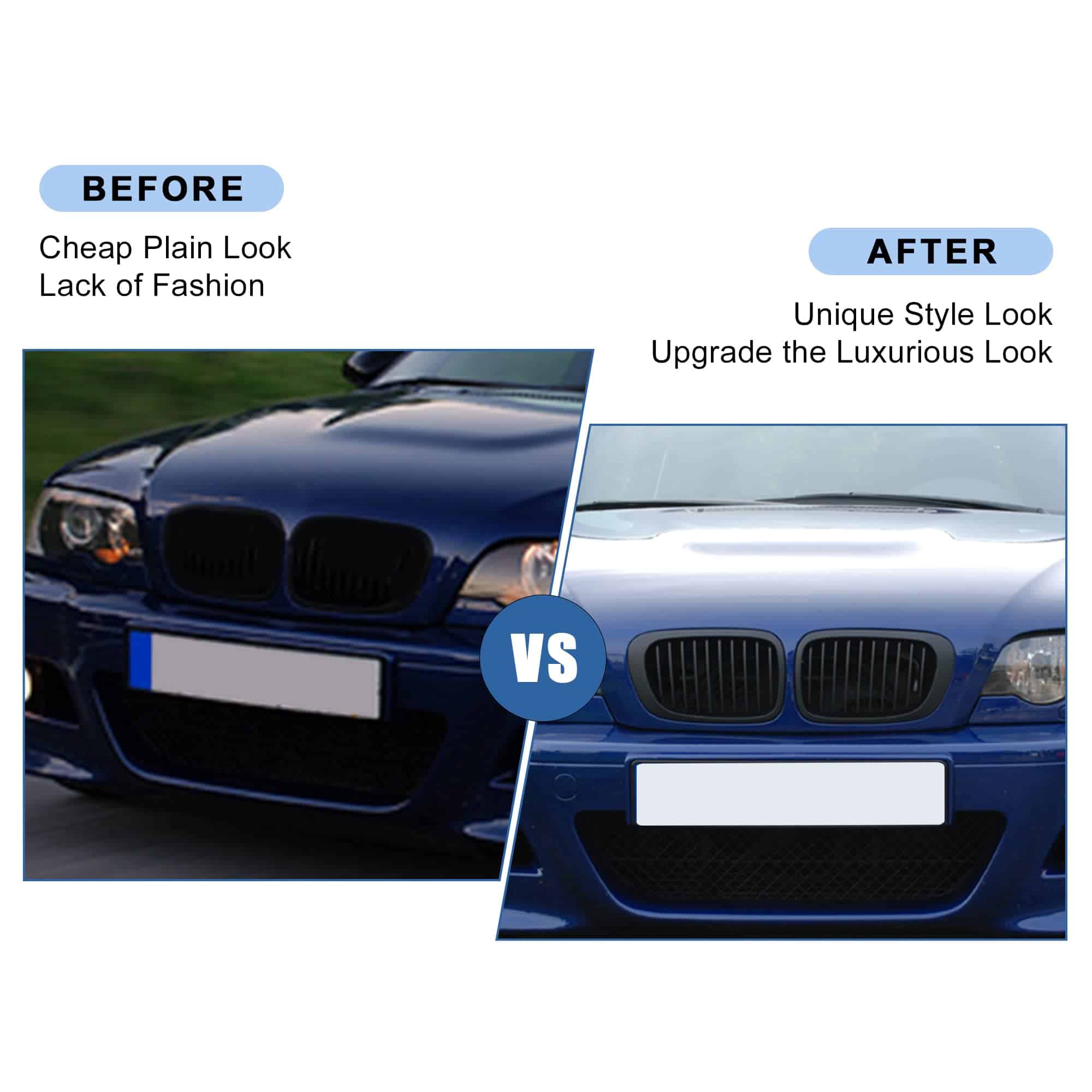 Rejilla frontal superior mate negra para parrilla BMW Serie - Imagen 8