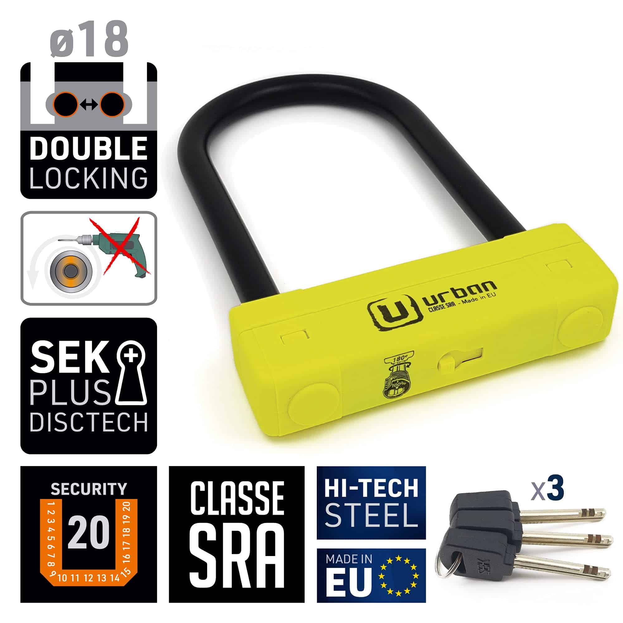 Candado de Moto Urban UR120220 Máxima Seguridad Aprobado - Imagen 5