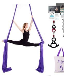 Kit de Seda Aérea de 10 Yardas F.Life Yoga Hamaca Larga