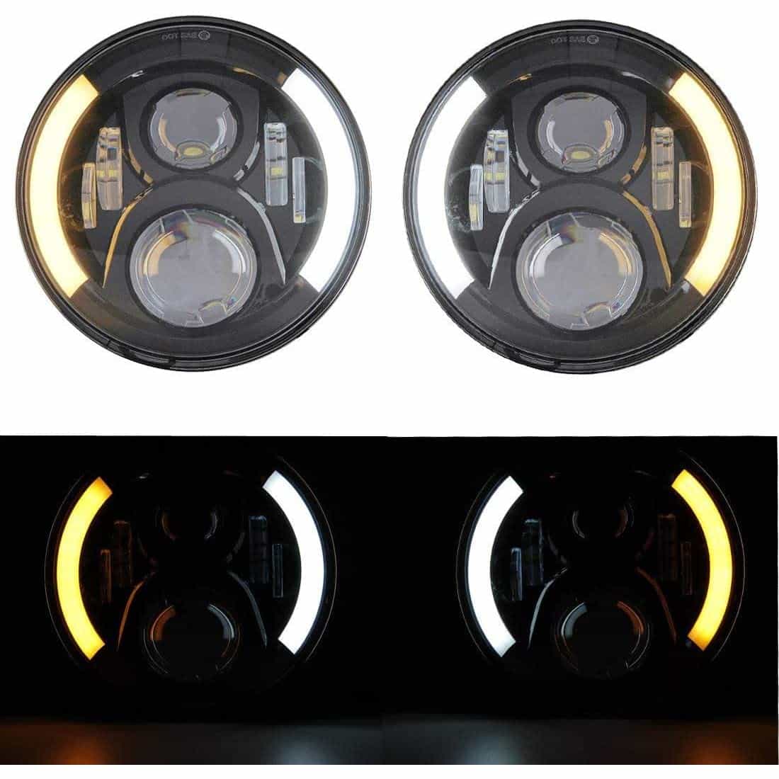 Faro LED redondo de 7" para motocicleta SKTYANTS con Luces - Imagen 3