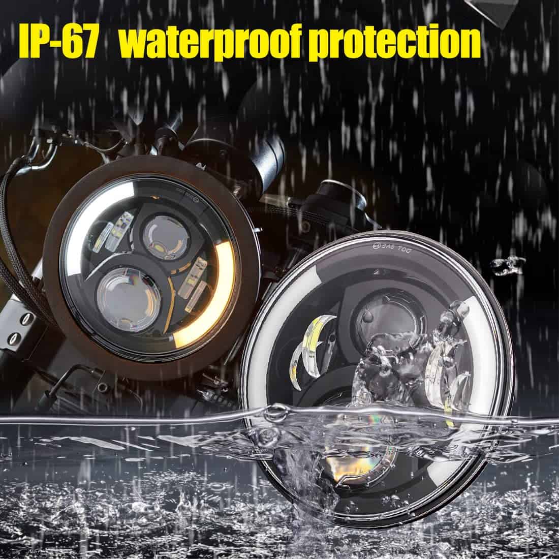 Faro LED redondo de 7" para motocicleta SKTYANTS con Luces - Imagen 5