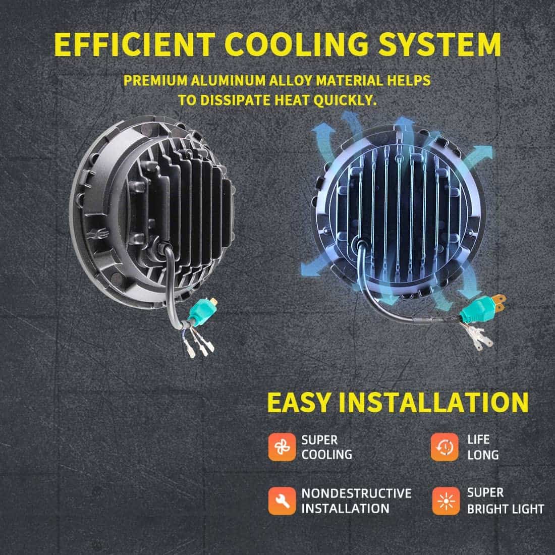 Faro LED redondo de 7" para motocicleta SKTYANTS con Luces - Imagen 7