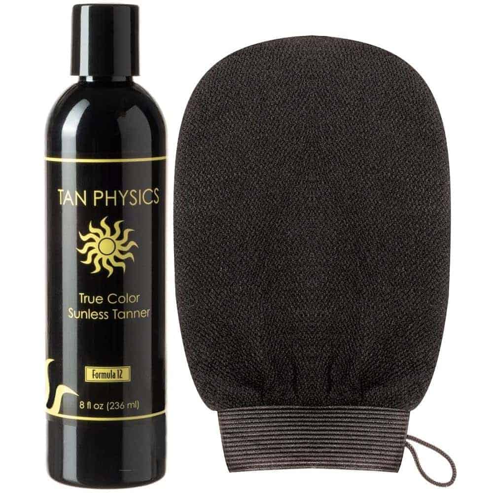Bronceador sin sol de Tan Physics 8 oz con guante