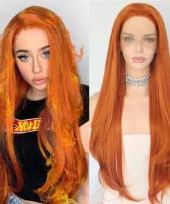 Pelucas de Encaje Sintético Largo Natural Recto Onda