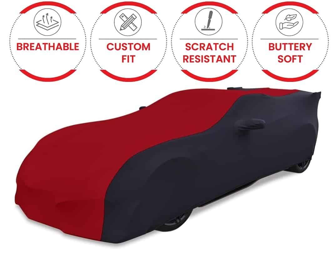 Cubierta de coche interior para Corvette -Rojo Oscuro/Negro - Imagen 3