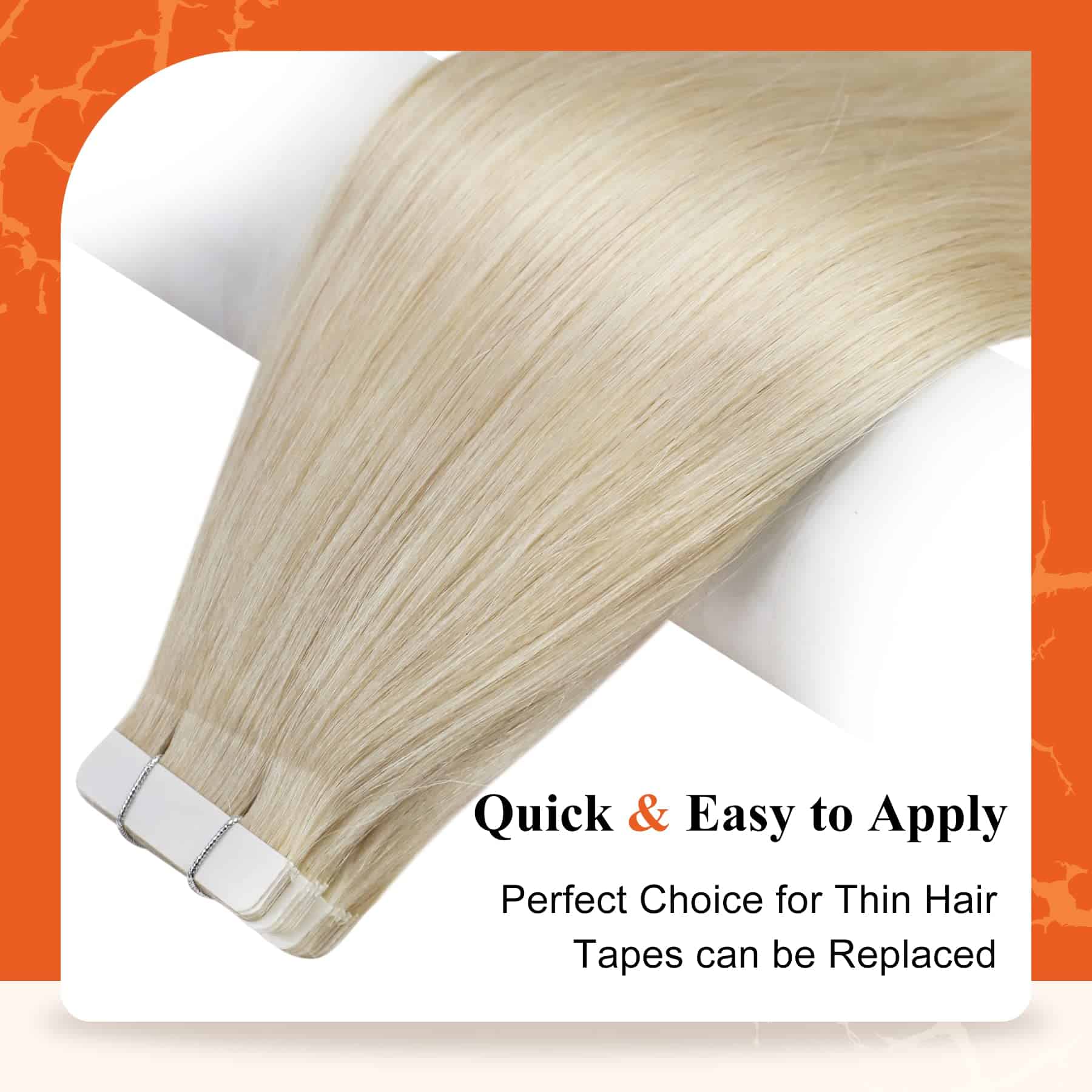 Extensiones de Pelo Tape in Rubias Rubias Platino #60 - Imagen 6