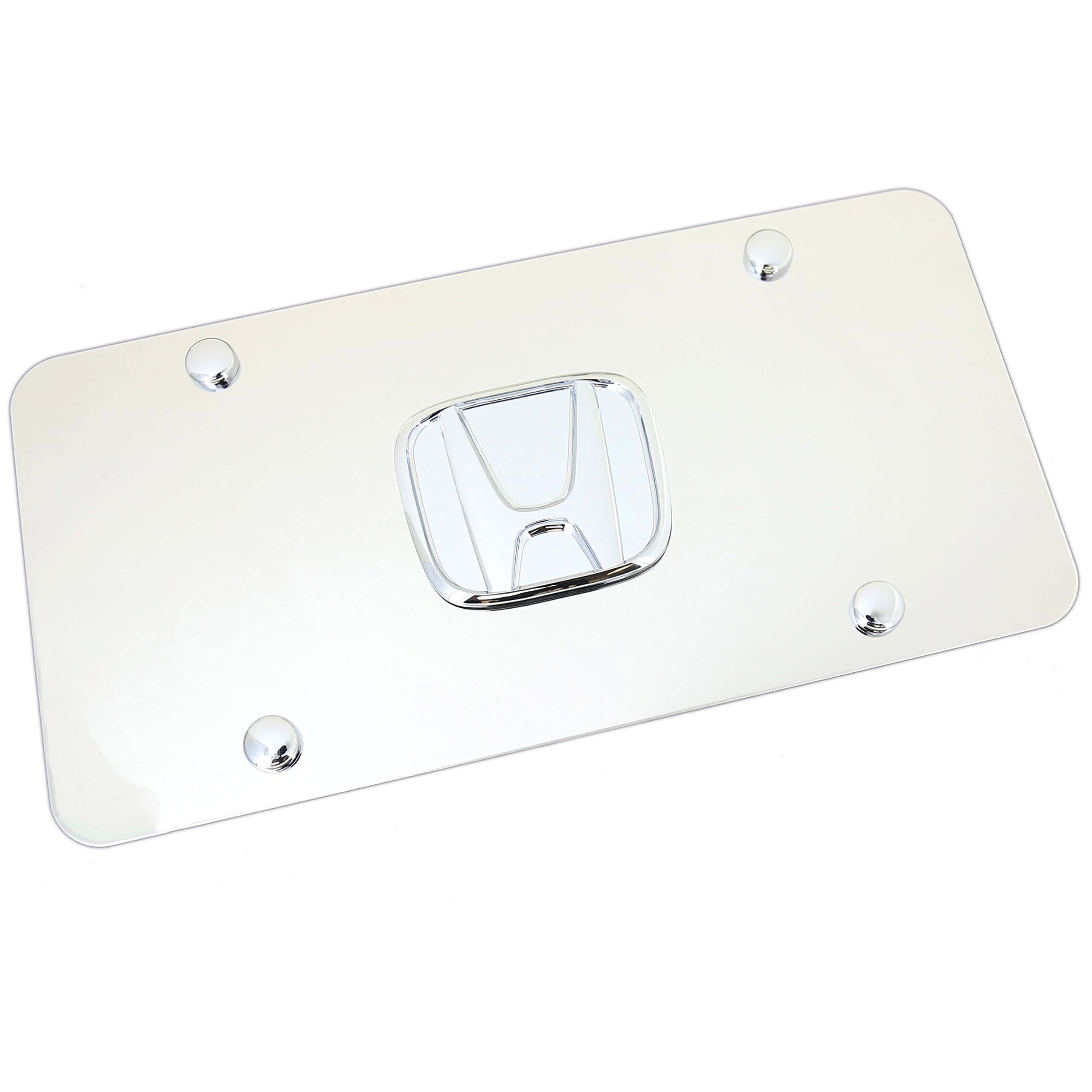 Placa de matrícula oficial con logo cromado para Honda