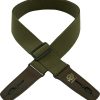 Correa de guitarra LOCK-IT en algodón verde oliva con