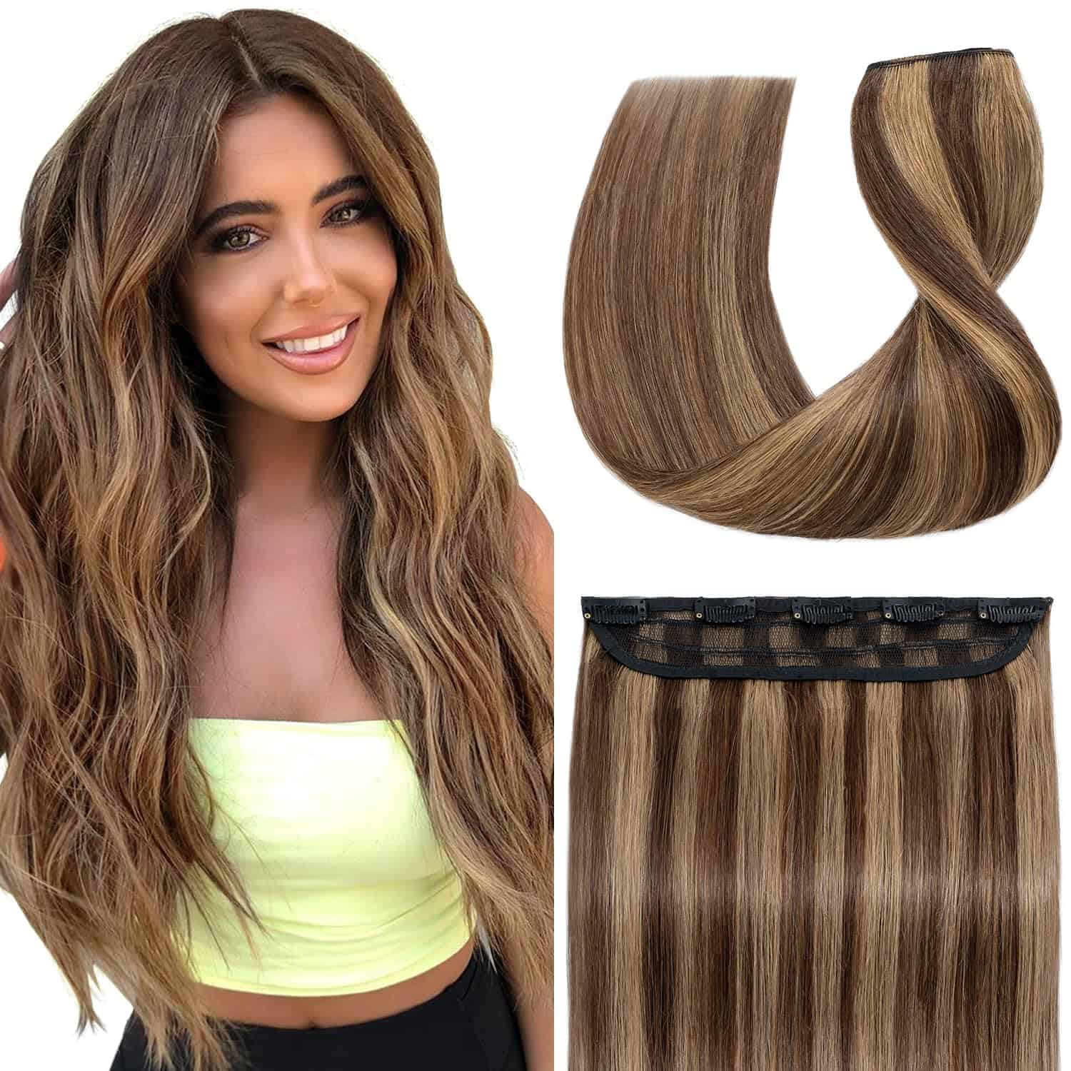Extensiones de Cabello Humano de Clip S-noilite Una Pieza