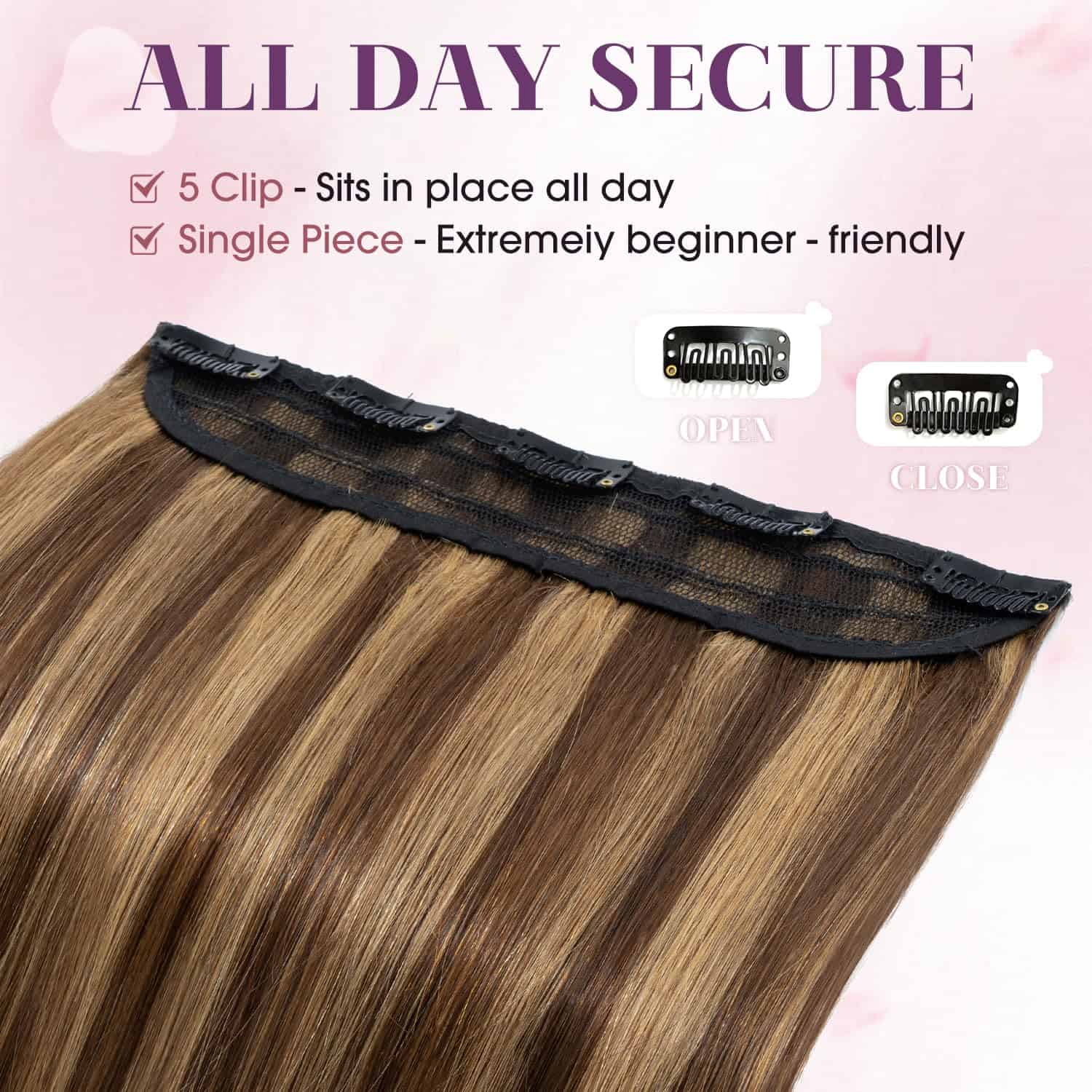 Extensiones de Cabello Humano de Clip S-noilite Una Pieza - Imagen 5