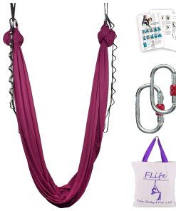 Kit de Hamaca de Yoga Aéreo F.Life Incluye -Borgoña