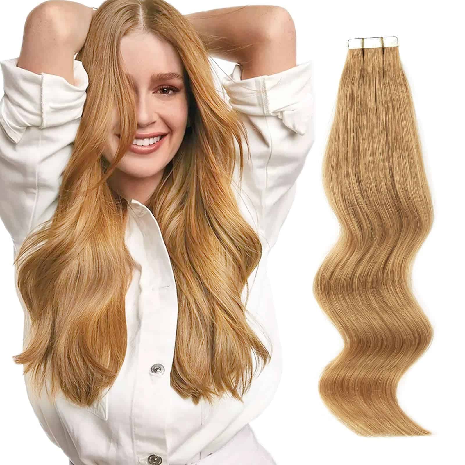 Extensiones de Cabello con Adhesivo Invisible de Piel