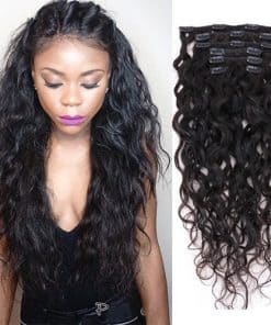 Extensiones de Cabello Natural Ondulado Clip en Pelo Humano