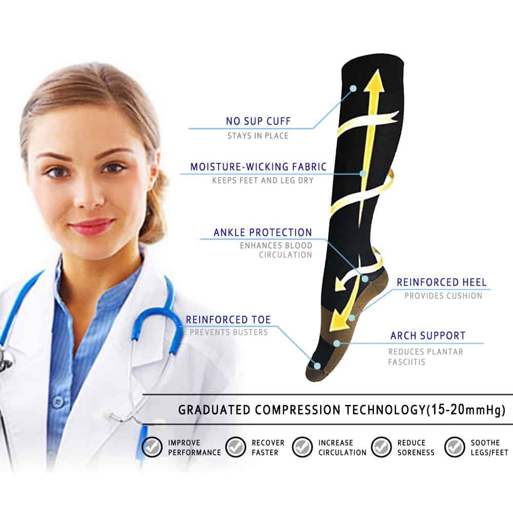 Calcetines de compresión de cobre graduados 6 pares - Imagen 5