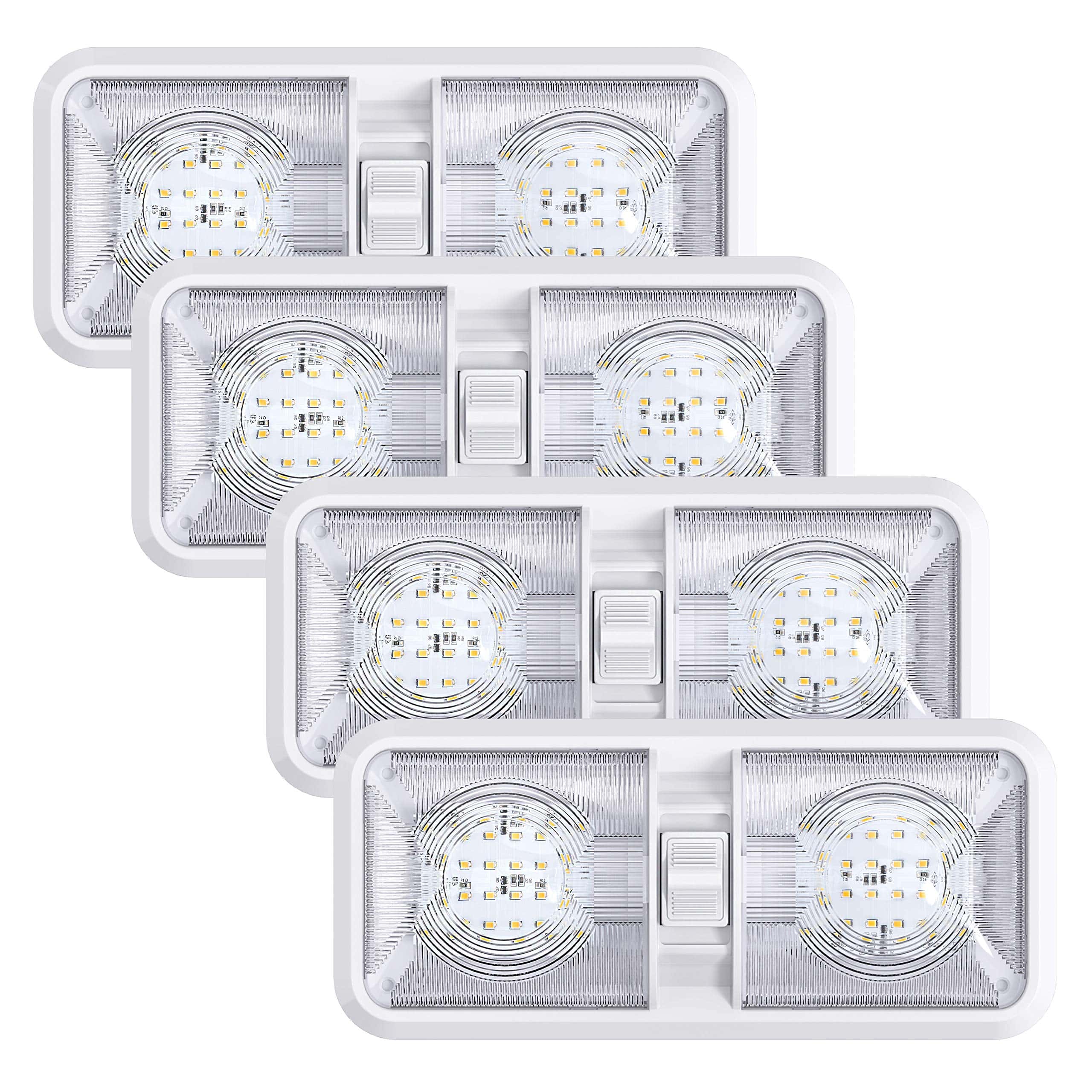 Luz de Techo RV LED de Doble Cúpula Leisure LED 4 Pack con