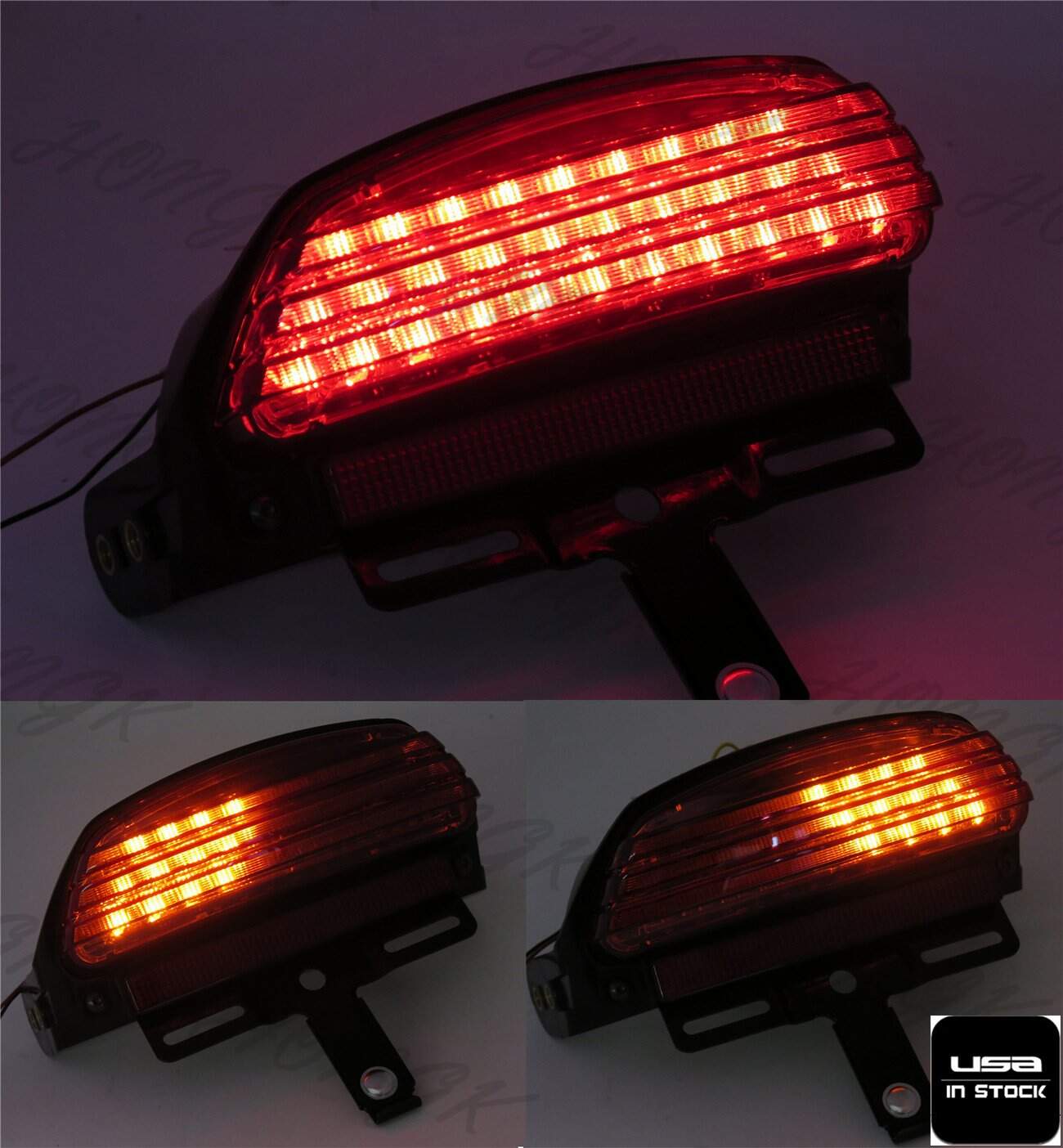 Soporte de luz trasera LED Smoked Tri-Bar Wide para