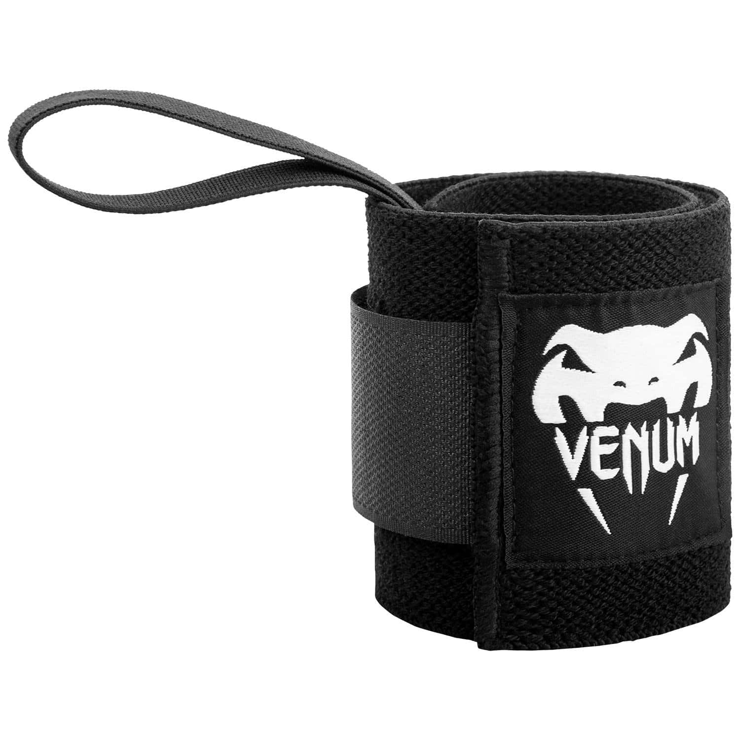 Muñequeras de levantamiento Venum Hyperlift (1 par), Negro