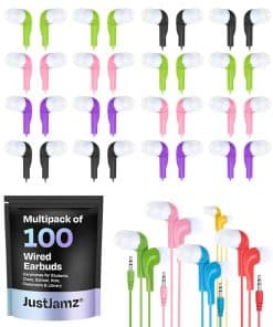 JustJamz Auriculares a Granel - Paquete de 100 Auriculares