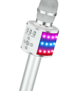 Micrófono de Karaoke Inalámbrico Bluetooth -Plata