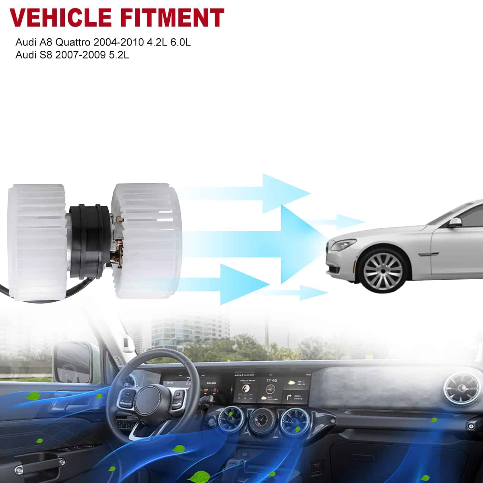 Ensamblaje del motor del ventilador HVAC TOPAZ para Audi A8 - Imagen 5