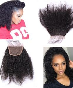 Cierre de Encaje de Cabello Humano 100% Nicewig 4b 4c Afro