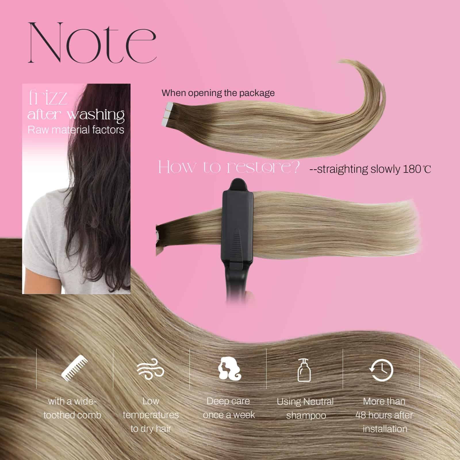 Extensiones de Cabello Humano Moresoo Tape in Ombre - Imagen 6