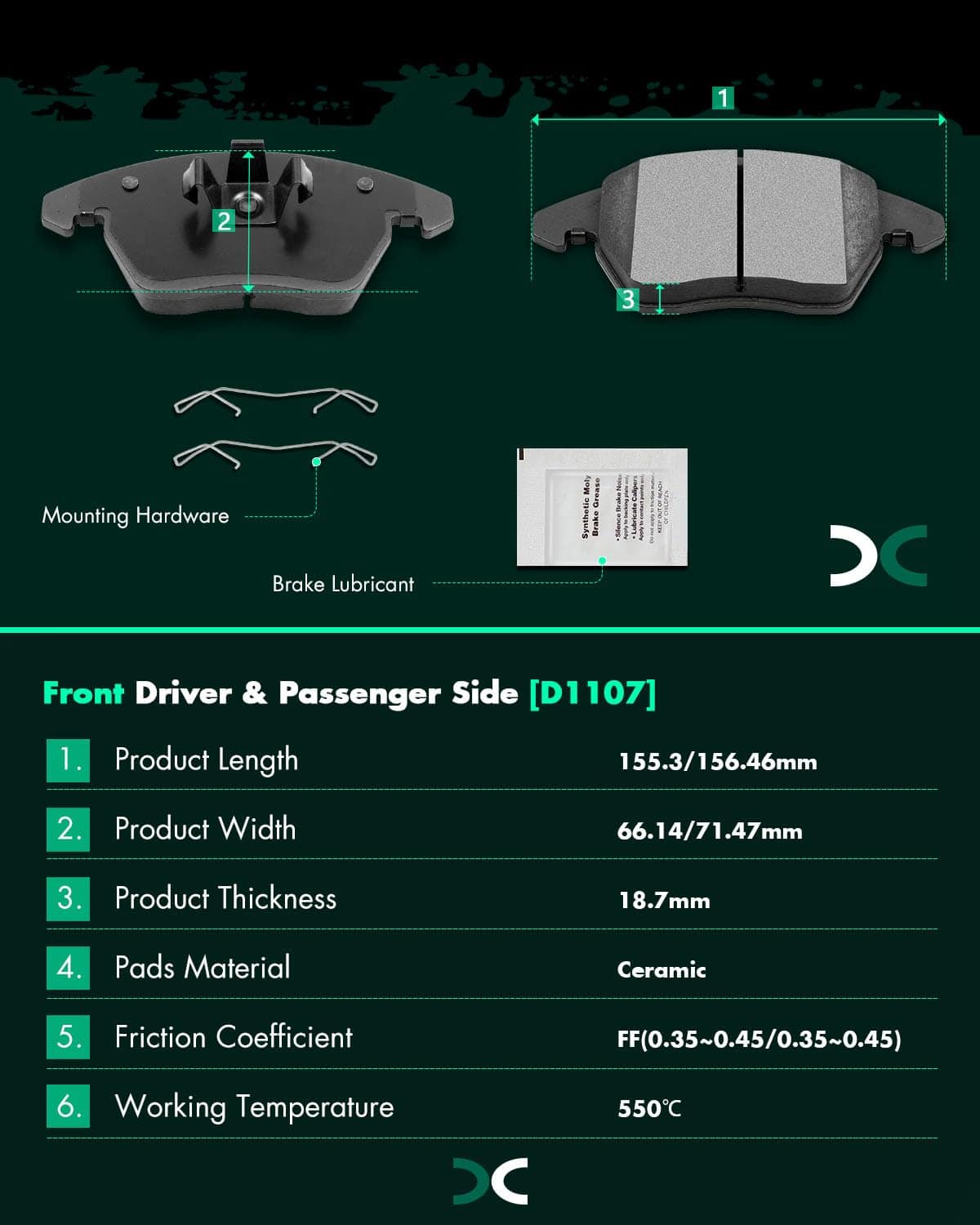 Pastillas de Freno de Cerámica SCITOO, 4pcs Pastillas de - Imagen 4