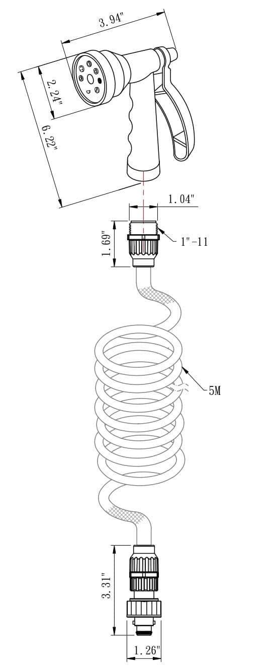 Ducha Exterior para RV Dura Faucet DF-SA187-BK con Conexión - Imagen 7