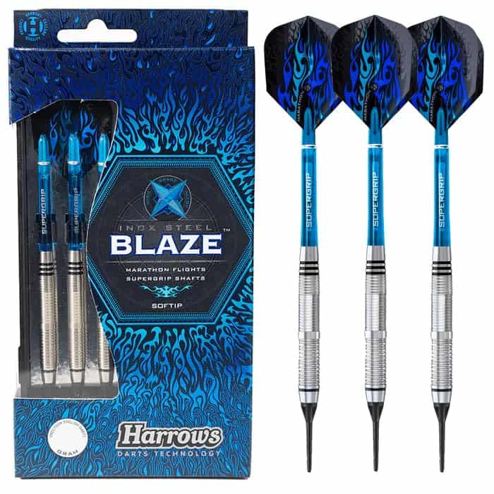 Set de Dardos de Punta Blanda Harrows Blaze -Rojo