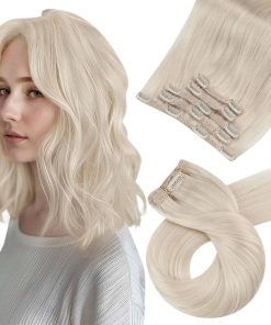 Moresoo Extensiones de Cabello Clip en Remy Doble Trama